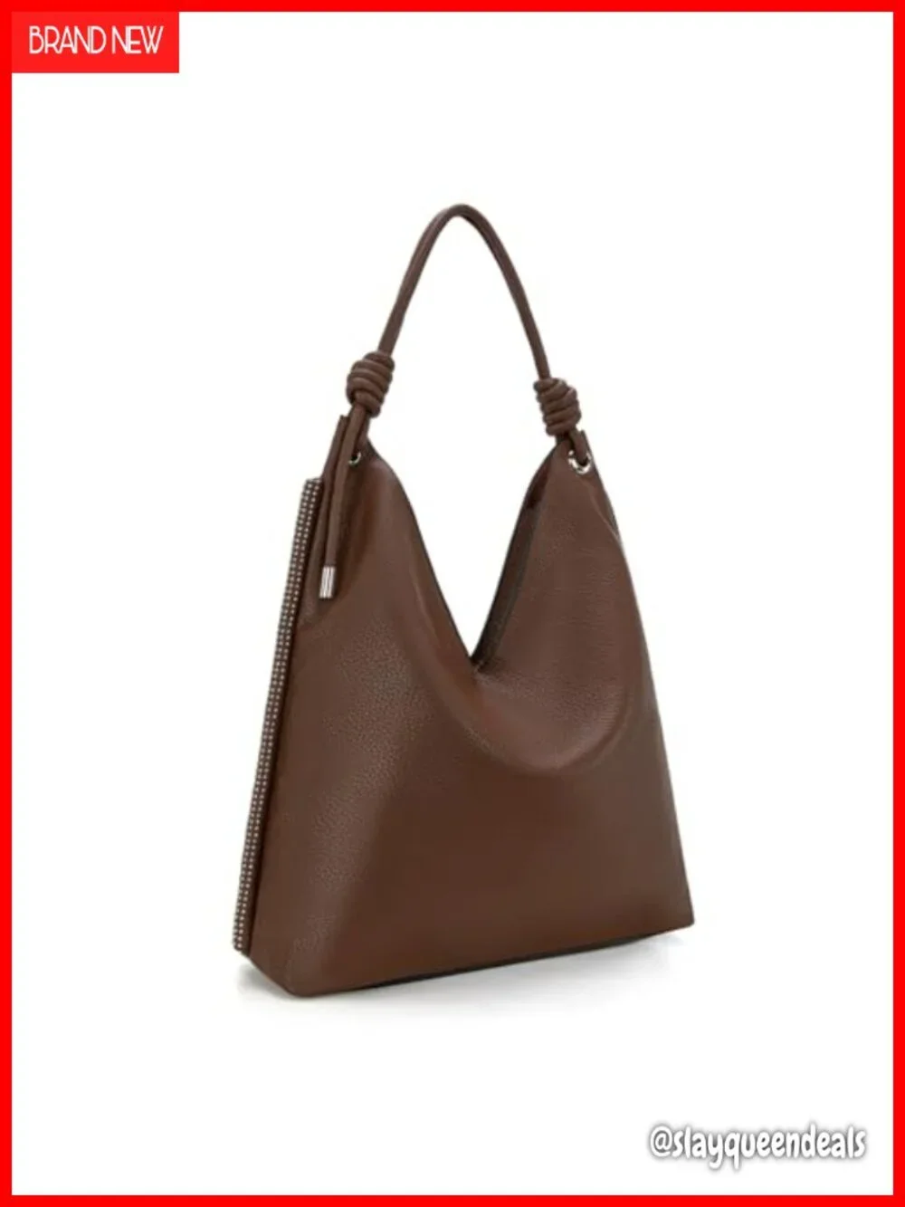 Large Slouchy Hobo Purse Women Knotted Vegan Leather Shoulder Bag Handbag